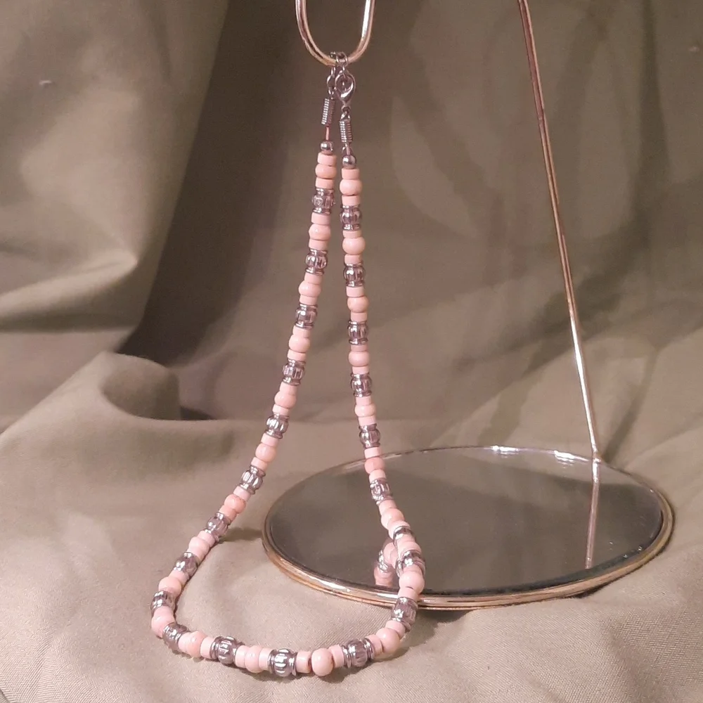 Earthy light Tan , cream shell and metal necklace  women beachy boho bohemian